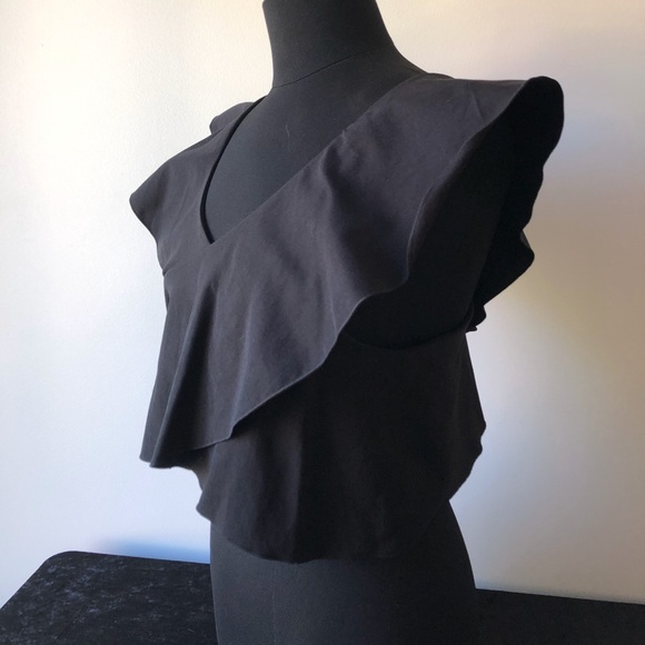 COUNTRY ROAD black label capsule collection frill wave crop top - size 12 - Picture 2 of 6